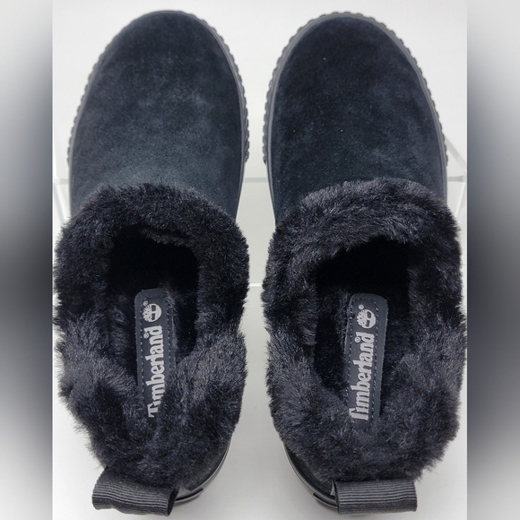 Timberland Skyla Bay Slip-on Shoes Black Suede Faux Fur Women’s Size 5.5 New - Picture 8 of 9